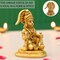 Brass Hanuman Statue Anjani Pawan Putra Lord Bajrangbali Idol Murti Hindu Religious Divine Sculpture for Home Office Entrance Pooja Room Temple Mandir Decor Housewarming Gift (3.9 Inches)